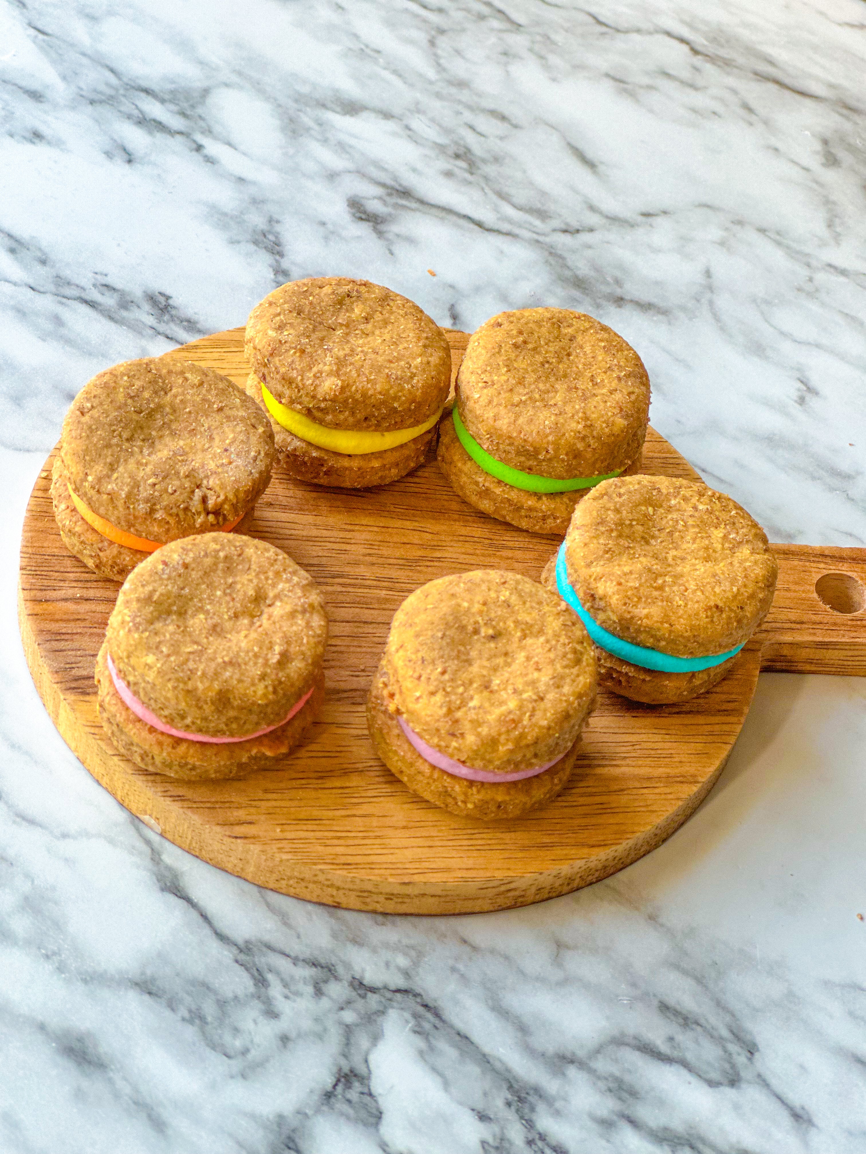 Peanut Butter Macrons Treats for Dogs  6 Pack